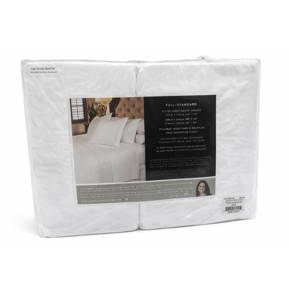 Jennifer Adams Home Eternal Collection Full White Sheet Set 4 Pc Microfiber New - Picture 4 of 6